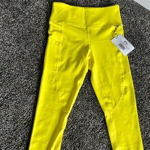 Zyia neon yellow metallic pocket light n tight hi rise 24” (6-8)